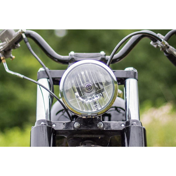 Headlight mount for Wide Glide 1948-1985 Harley Davidson FLH - Tumbled stainless steel
