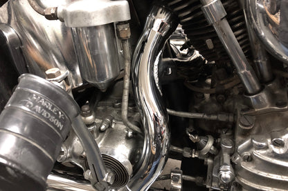 Panhead Rear head pipe for 2 into 2 systems
