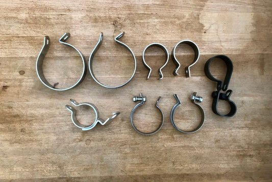1961-64 Panhead 2 into 2 exhaust clamp set